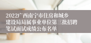 2022广西南宁市住房和城乡建设局局属事业单位第三批招聘笔试面试成绩公布名单