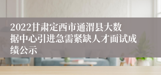 2022甘肃定西市通渭县大数据中心引进急需紧缺人才面试成绩公示