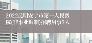 2022昆明安宁市第一人民医院(非事业编制)招聘启事9人