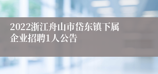 2022浙江舟山市岱东镇下属企业招聘1人公告