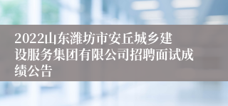 2022山东潍坊市安丘城乡建设服务集团有限公司招聘面试成绩公告