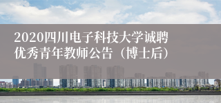 2020四川电子科技大学诚聘优秀青年教师公告（博士后）