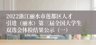 2022浙江丽水市莲都区人才引进（丽水）第三届全国大学生双选会体检结果公示（一）