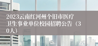 2023云南红河州个旧市医疗卫生事业单位校园招聘公告（30人）