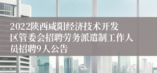 2022陕西咸阳经济技术开发区管委会招聘劳务派遣制工作人员招聘9人公告