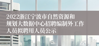 2022浙江宁波市自然资源和规划大数据中心招聘编制外工作人员拟聘用人员公示