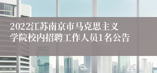 2022江苏南京市马克思主义学院校内招聘工作人员1名公告