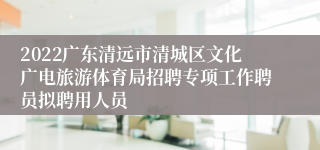 2022广东清远市清城区文化广电旅游体育局招聘专项工作聘员拟聘用人员