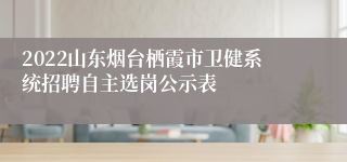 2022山东烟台栖霞市卫健系统招聘自主选岗公示表