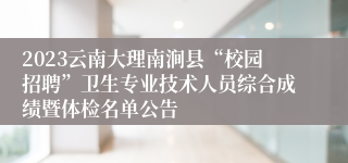 2023云南大理南涧县“校园招聘”卫生专业技术人员综合成绩暨体检名单公告