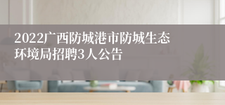 2022广西防城港市防城生态环境局招聘3人公告