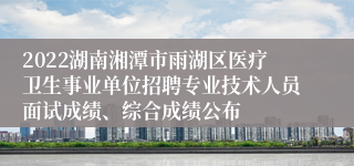 2022湖南湘潭市雨湖区医疗卫生事业单位招聘专业技术人员面试成绩、综合成绩公布