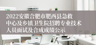 2022安徽合肥市肥西县急救中心及乡镇卫生院招聘专业技术人员面试及合成成绩公示