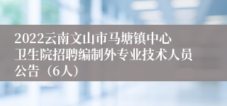 2022云南文山市马塘镇中心卫生院招聘编制外专业技术人员公告（6人）