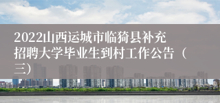 2022山西运城市临猗县补充招聘大学毕业生到村工作公告（三）