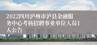 2022四川泸州市泸县金融服务中心考核招聘事业单位人员1人公告