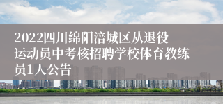 2022四川绵阳涪城区从退役运动员中考核招聘学校体育教练员1人公告