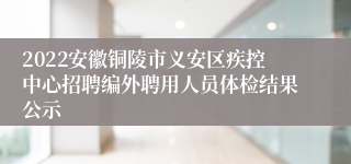 2022安徽铜陵市义安区疾控中心招聘编外聘用人员体检结果公示