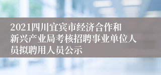 2021四川宜宾市经济合作和新兴产业局考核招聘事业单位人员拟聘用人员公示