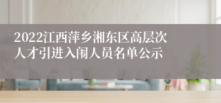 2022江西萍乡湘东区高层次人才引进入闱人员名单公示