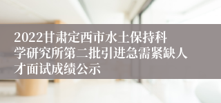 2022甘肃定西市水土保持科学研究所第二批引进急需紧缺人才面试成绩公示