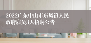 2022广东中山市东凤镇人民政府雇员3人招聘公告