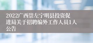 2022广西崇左宁明县投资促进局关于招聘编外工作人员1人公告