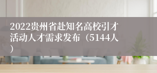 2022贵州省赴知名高校引才活动人才需求发布（5144人）