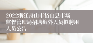 2022浙江舟山市岱山县市场监督管理局招聘编外人员拟聘用人员公告