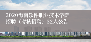 2020海南软件职业技术学院招聘（考核招聘）32人公告