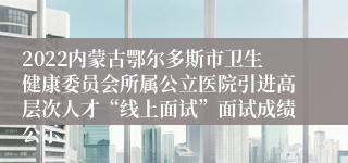 2022内蒙古鄂尔多斯市卫生健康委员会所属公立医院引进高层次人才“线上面试”面试成绩公示