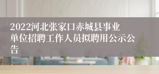 2022河北张家口赤城县事业单位招聘工作人员拟聘用公示公告