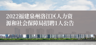 2022福建泉州洛江区人力资源和社会保障局招聘1人公告