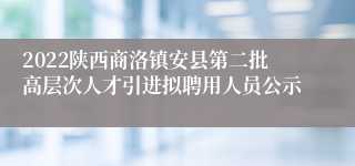 2022陕西商洛镇安县第二批高层次人才引进拟聘用人员公示