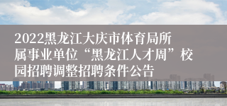 2022黑龙江大庆市体育局所属事业单位“黑龙江人才周”校园招聘调整招聘条件公告