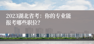 2023湖北省考：你的专业能报考哪些职位？