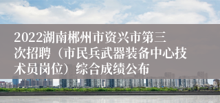 2022湖南郴州市资兴市第三次招聘（市民兵武器装备中心技术员岗位）综合成绩公布