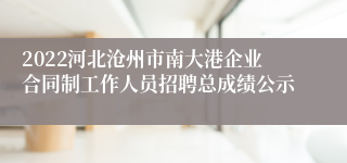 2022河北沧州市南大港企业合同制工作人员招聘总成绩公示