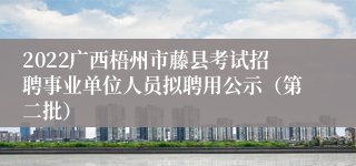 2022广西梧州市藤县考试招聘事业单位人员拟聘用公示（第二批）