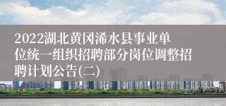 2022湖北黄冈浠水县事业单位统一组织招聘部分岗位调整招聘计划公告(二)