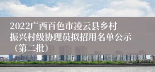 2022广西百色市凌云县乡村振兴村级协理员拟招用名单公示（第二批）