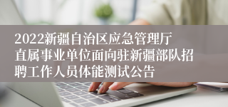 2022新疆自治区应急管理厅直属事业单位面向驻新疆部队招聘工作人员体能测试公告