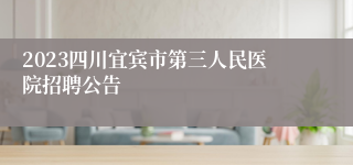 2023四川宜宾市第三人民医院招聘公告