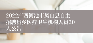 2022广西河池市凤山县自主招聘县乡医疗卫生机构人员20人公告