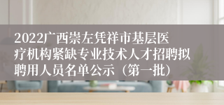 2022广西崇左凭祥市基层医疗机构紧缺专业技术人才招聘拟聘用人员名单公示（第一批）