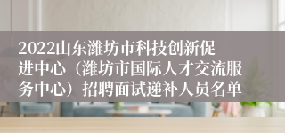 2022山东潍坊市科技创新促进中心（潍坊市国际人才交流服务中心）招聘面试递补人员名单