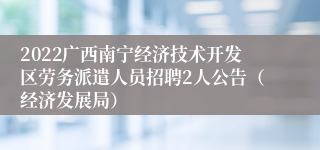 2022广西南宁经济技术开发区劳务派遣人员招聘2人公告（经济发展局）