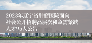 2023年辽宁省肿瘤医院面向社会公开招聘高层次和急需紧缺人才95人公告