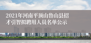 2021年河南平顶山鲁山县招才引智拟聘用人员名单公示