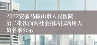 2022安徽马鞍山市人民医院第二批次面向社会招聘拟聘用人员名单公示